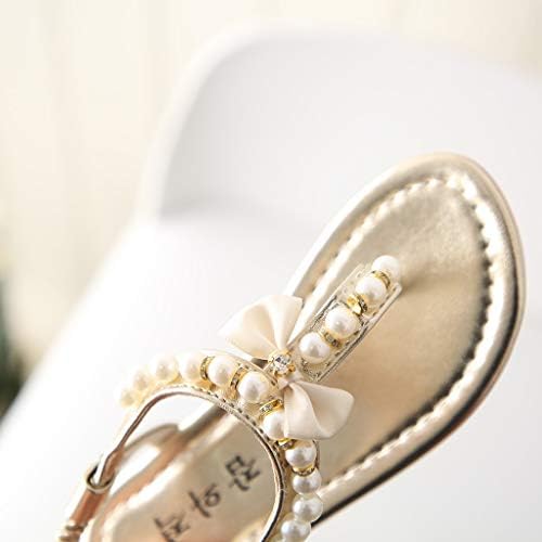 Infantil crianças princesas thong bowknot meninas sandálias de verão pérola sapatos de pérola criança