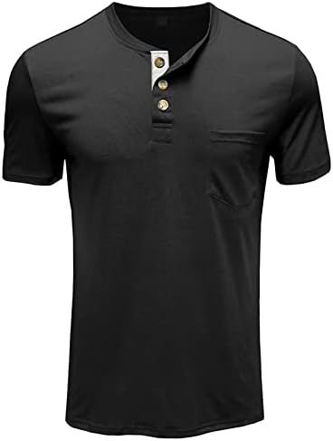 Mensual colarinho de gola casual camiseta seca ajuste estirável respirável tshirts de algodão bolso