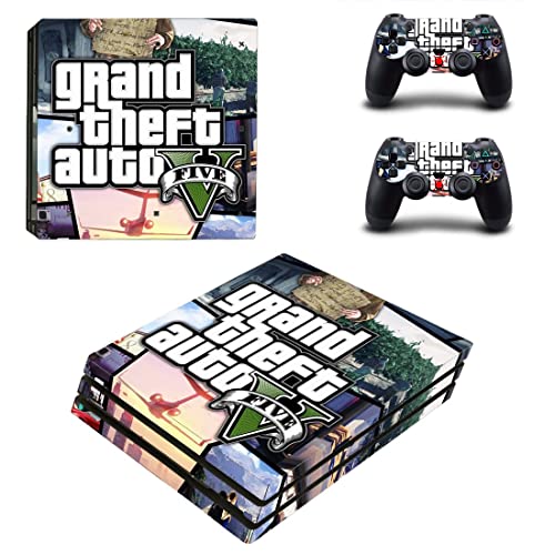 Game Grand GTA Roubo e Bauto PS4 ou PS5 Skin Stick para PlayStation 4 ou 5 Console e 2 Controllers