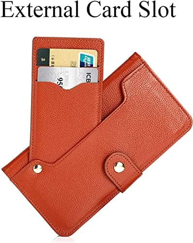 Caixa da carteira Bholsa para iPhone 14 Pro Max, suporte de cartão de couro genuíno premium Magnetic Folio