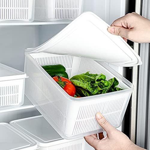 Conjunto de 7 caixas de organizador de geladeira Armazenamento de alimentos Flidge Storage Plástico Produce Kepapers