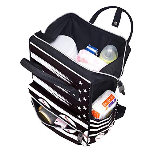 Baseball American Bandle Freia Tote Bags Mummy Backpack de grande capacidade Bolsa de enfermagem Bolsa de