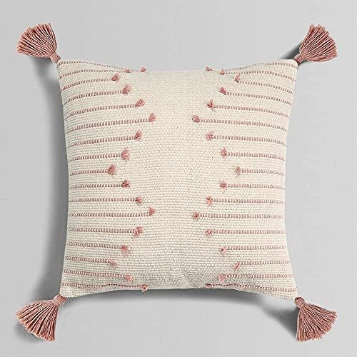 Capa de travesseiro de arremesso rosa da fazenda da Sungea, travesseiro decorativo de 18 x 18 quadrados,