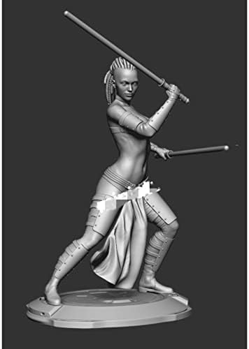 Goodmoel 1/24 Kit de modelo de resina guerreira de fantasia antiga feminina/soldado não montado e incolor de soldado
