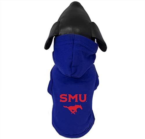 NCAA SMU Mustangs Cotton Lycra Capuz Camisa de cachorro
