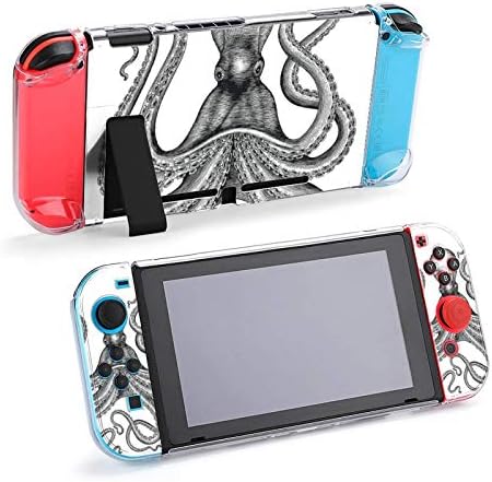 Caso para Nintendo Switch, Octopus Hand Desenho de gravação vintage em cinco peças brancas definir