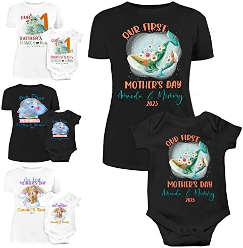 Presentes personalizados para roupas da primeira mãe para mamãe e bebê com nome - 9 Design - Mamãe personalizada