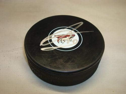 Anthony Duclair assinou o Arizona Coyotes Hockey Puck autografado 1D - Pucks autografados da NHL
