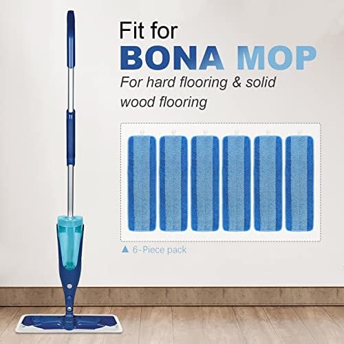 MOP PADS para Bona - 6 Pack Microfiber Cleaning Pood para reabastecedor de piso de madeira de bona