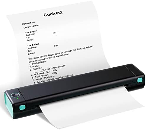 ITARI PRIMPORA PORTÁVEL EMENDENTE para viagem - M08F -LETTER Bluetooth Mobile Printer Suporte 8.5 x 11 letra dos EUA, impressora compacta térmica sem tinta, compatível com Android e iOS Telefone e laptop