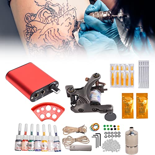 Máquina de bobina de tatuagem completa, pequena tatuagem de tatuagem Copa de tatuagem Máquina de