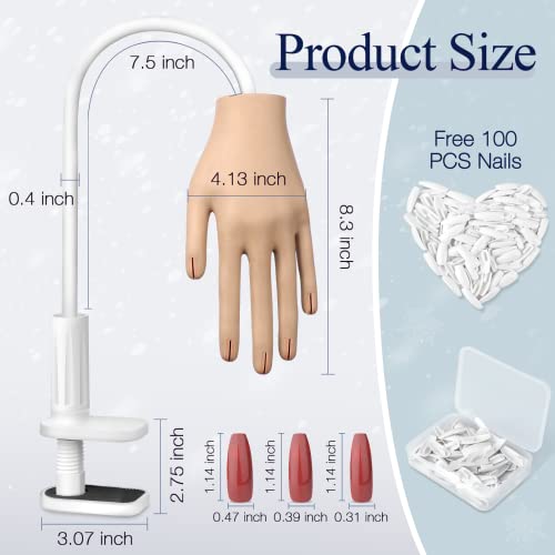 Pratique as mãos para o pacote de unhas de acrílico com prática manicure com as dicas de pregos de 100 pcs para