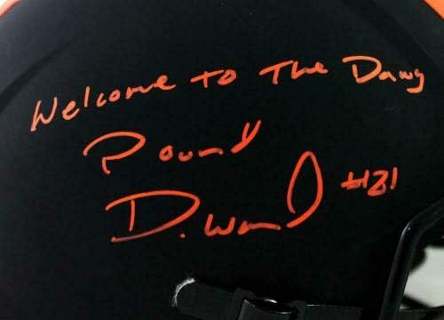 Denzel Ward assinou Cleveland Browns f/s Eclipse Speed ​​Helmet- JSA W Auth *Orange - Capacetes NFL autografados