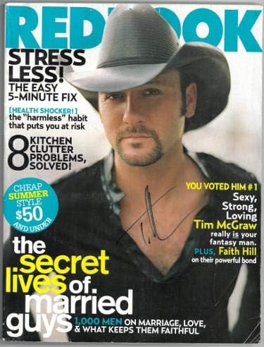 Tim McGraw assinou a revista RedBook Full junho de 2005 - Holograma DD63025 - JSA Certified - Revistas