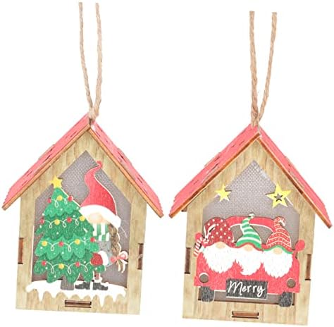 Sewacc 2pcs de natal pendente de madeira decoração amadeirada Adornos para de ornamentos de natividade para crianças