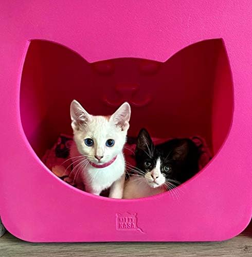 Kitty Kasas Duro Series Cat House, cubo de quarto, rosa
