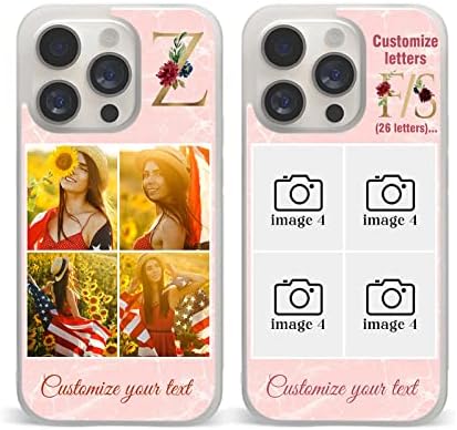 Personalize as caixas de telefone Fotos iniciais Hipster Splicing Cover Gifts For Women Girls Best Friends Aplicável