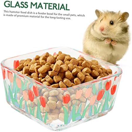 Patkaw 2pcs hamster alimentos tigela de coelho alimentador de coelho vidro tigela de rato rato tigela de rato as