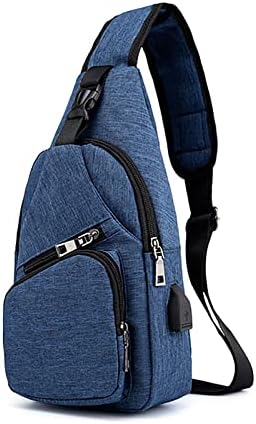 WMQPNNs Sling Sacos para homens Menino Mochila Backpack Sacos de peito Daypack com cabo USB para