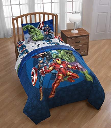 Jay Franco Marvel Avengers Blue Circle Bed Set, gêmeo