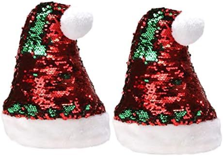 Nolitoy 4 PCs Santa Hat Glitter Papai Noel Hat de lantejoulas Santa Hap