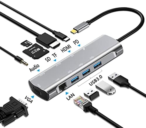 N/A Tipo C para HDMI 4K 30Hz RJ45 USB 3.0 Adaptador Tipo C Dock de cubo para laptop Pro Air Splitter