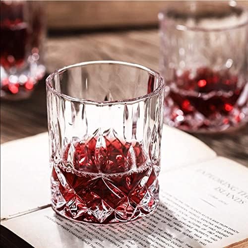 Dh Whisky Glasses Conjunto de 4 com uma elegante caixa de presente - 10 onças de rochas para escocês, bourbon,