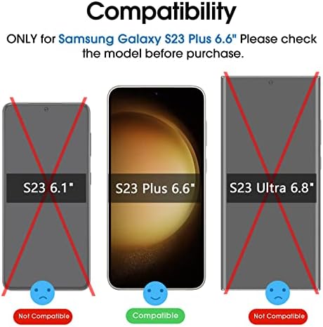 AMFILM 2+2+1 Pacote Samsung Galaxy S23+/S23 mais protetor de tela de privacidade de 6,6 polegadas com