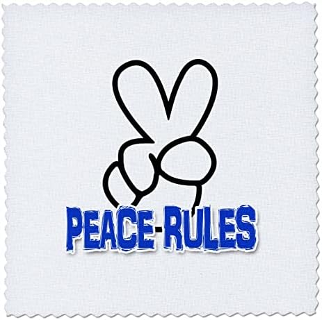 3drose imagem de palavras regras de paz com dedos fazendo sinal de paz - quadrados de colcha