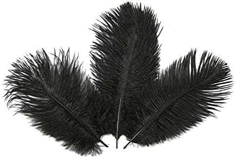 Zamihalaa 50pcs/lote de avestruz preto penas para artesanato 15-70cm Feathers Avestruz Plumes Wedding Home Decoration