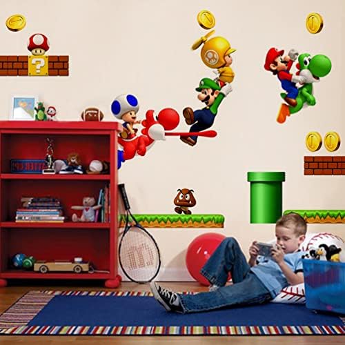 Dekosh Mario Wall Decal. Peel & Stick Mario Wall Decor for Kids Room
