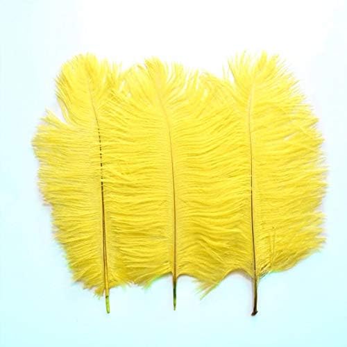 10pcs/lote 15-70cm Feathers de avestruz amarelo natural para artesanato jóias DIY grandes penas