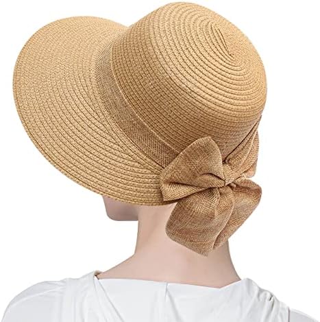 Chapéus de palha para mulheres Chapéus solar de verão para mulheres largura Bonga e chapéu de praia