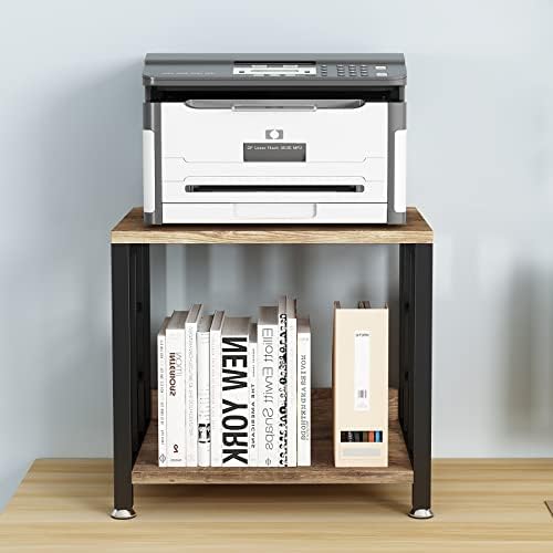 Julyshore Desktop Printer Stand Printer Stand com carrinho de impressora de 2 camadas de armazenamento para impressora, scanner, fax, uso do escritório em casa
