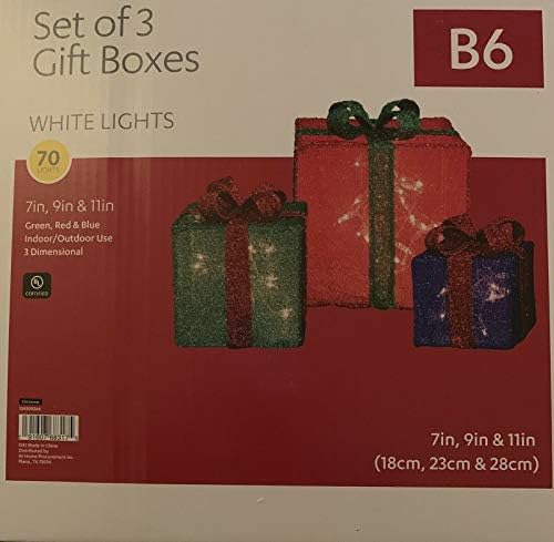 Em casa, decoração de Natal de 3 presentes de LED de LED