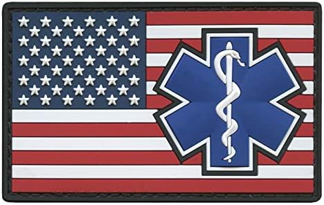 EUA America Flagin EMS EMT paramédico Medic Med Med Moral Tático PVC Borracha Touch Touch Fixador