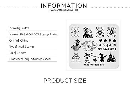 KADS Plate de estampagem de unhas Moda de selos de poker de poker