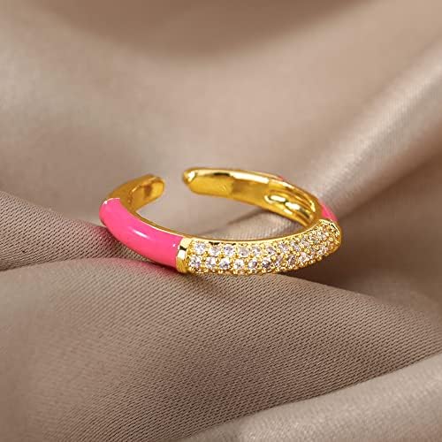 Longliter colorido de zircônia cúbica anéis para mulheres charme ajustável Cristal ring thend moda wedding casal