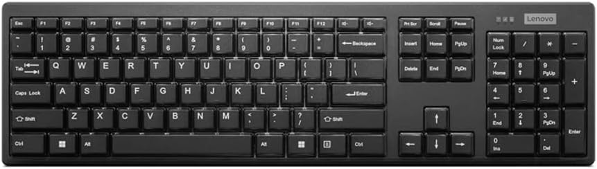 Lenovo 100 teclado sem fio e combinação de mouse - teclas resistentes a derramamentos - teclado de 3 zonas - mouse