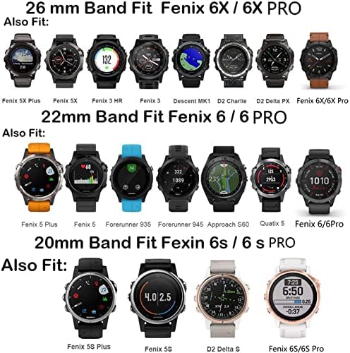 Hwgo 20mm Silicone Retwan Watch Band Band Strap para Garmin Fenix ​​7s 6s Pro Watch EasyFit Strap para Fenix ​​5s 5s Plus Watch