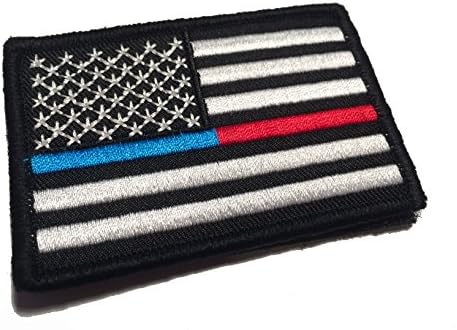 2x3 Red e Blue Line Gancho/Loop Patch dos Estados Unidos Flag do bombeiro tático paramédicos EMT