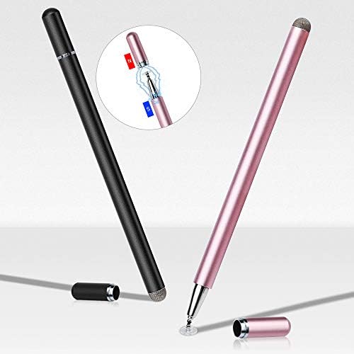 Liberrway Stylus caneta 2 pacote caneta de fibra de disco, rosa e preto