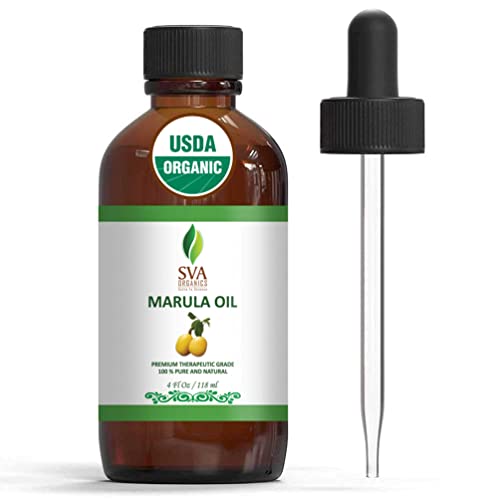 SVA Organics Marula Oil Organic USDA 4 oz Oz puro portador natural prensado a frio óleo de luxo