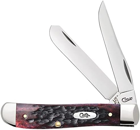 Caso XX WR Pocket Knife Mini Trapper Crimson Bone Item 27381 - - Comprimento fechado: 3 1/2 polegadas