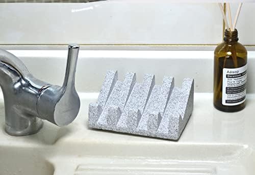 Soobatização auto -drenada de arenito para chuveiro, sabão para sabão de barra, suporte para esponja para cozinha