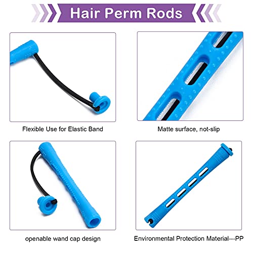 60pcs Hair perm hastes Definir os rolinhos de ondas frias frias que permitirão hastes de plástico com hastes