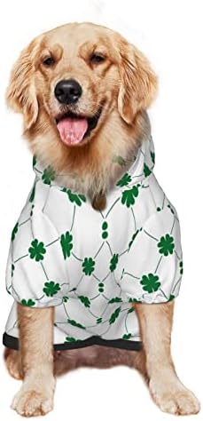 Capuz de cachorro grande St-Patrick-Day-Green Grass Pet Clothes Sweater com chapéu de gato macio casaco grande