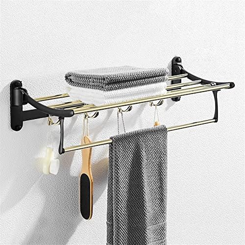 -S prateleiras, toalhas de toalhas de toalha, suporte para toalhas dobráveis ​​de latão, suporte de toalha de