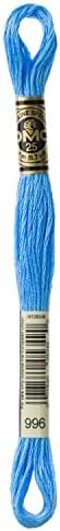 DMC 117-996 6 Floco de algodão de bordado de fios, azul elétrico médio, 8,7 jardas