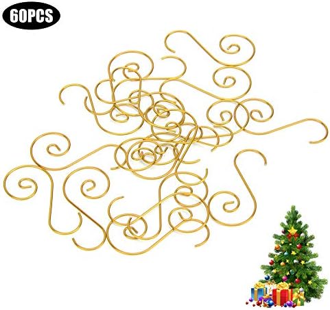Alvinlite 60pcs Gancho de decoração de natal | Mini ganchos de forma de metal multifuncional S Árvore de